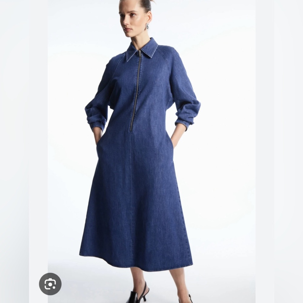COS long sleeve denim dress